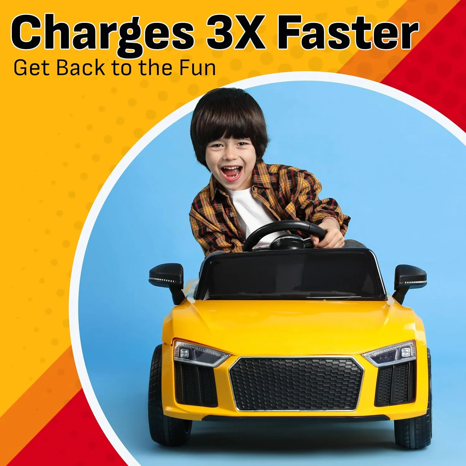 Schumacher Electric 6 Volt / 12 Volt Battery Charger for Ride on Toys - Charge 'N Ride CR6-3 Amp, Fully Automatic 6V / 12V Battery Charger - Charge A 3 or 4 Wheeled Toy Car Battery 3X Faster