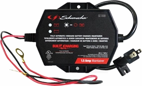 Schumacher Electric Battery Charger and Maintainer, SC1300, 3-in-1, Fully Automatic, 1.5 Amps, 6 Volt, 12 Volt, for Motorcycle, Power Sport, Car, Truck, and Marine Batteries