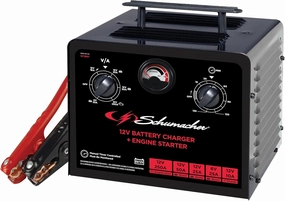 Schumacher Electric SC1667 Car Battery Charger Jump Starter - Manual Timer-Controlled Battery Jumper & Charger for Cars, Trucks & SUVs - Battery Booster with Overload Protection - for Home Mechanics