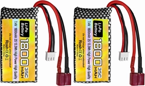 sea jump 2PCS 7.4V 35C 1800mah Lithium Battery for WLTYOS K929-B A959-B 12401 12402 12403 12404 12423 12428 144001 1/18 1/14 1/12 RC Remote Control Toy Car Battery