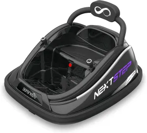 SereneLifeHome Electric Bumper Car for Kids - 12V Rechargeable Battery Powered Ride On Vehicle for Toddlers w/ 2 Driving Modes, 360 Degree Spin, Dual Joystick, Black (SLBUPC78.5)
