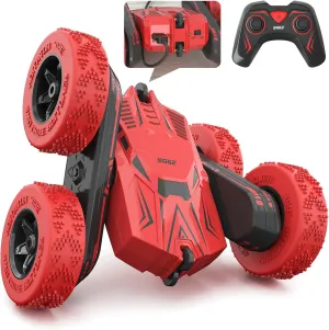 SGILE RC Stunt Car Toy Gift, 4WD Remote Control Car with 2 Sided 360 Rotating Rc Car for Kids Girls Boys Age 4 6 7 8 12, Red