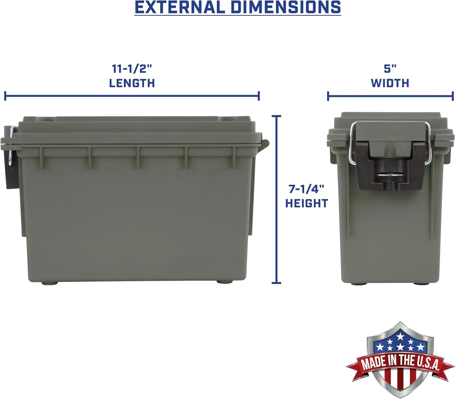 Sheffield 12791 2-Pack Ammo Storage Box, Stackable .30 Cal Field Boxes, Water and Dust Resistant, Lockable Storage Box with Handle, Secures Hunting Gear, Supplies, and Bullets, Made in the USA, Green