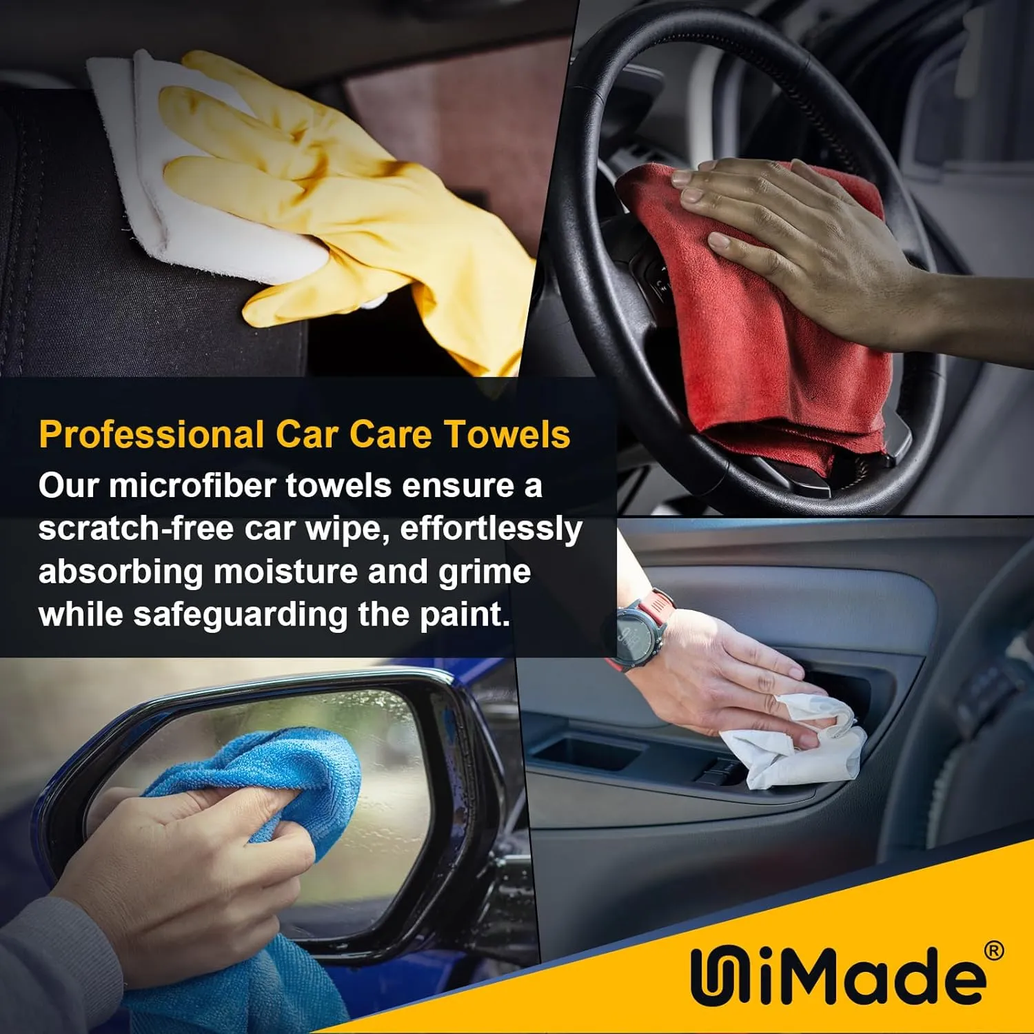 Shop Towels, 100 Pack Commercial Grade Work Rags Microfiber Towels for Cars Cleaning Rag Bulk Detailing Cloth for Automotive Bar Mechanic Restaurant Garage Housekeeping, 11.5"x 11.5", Red