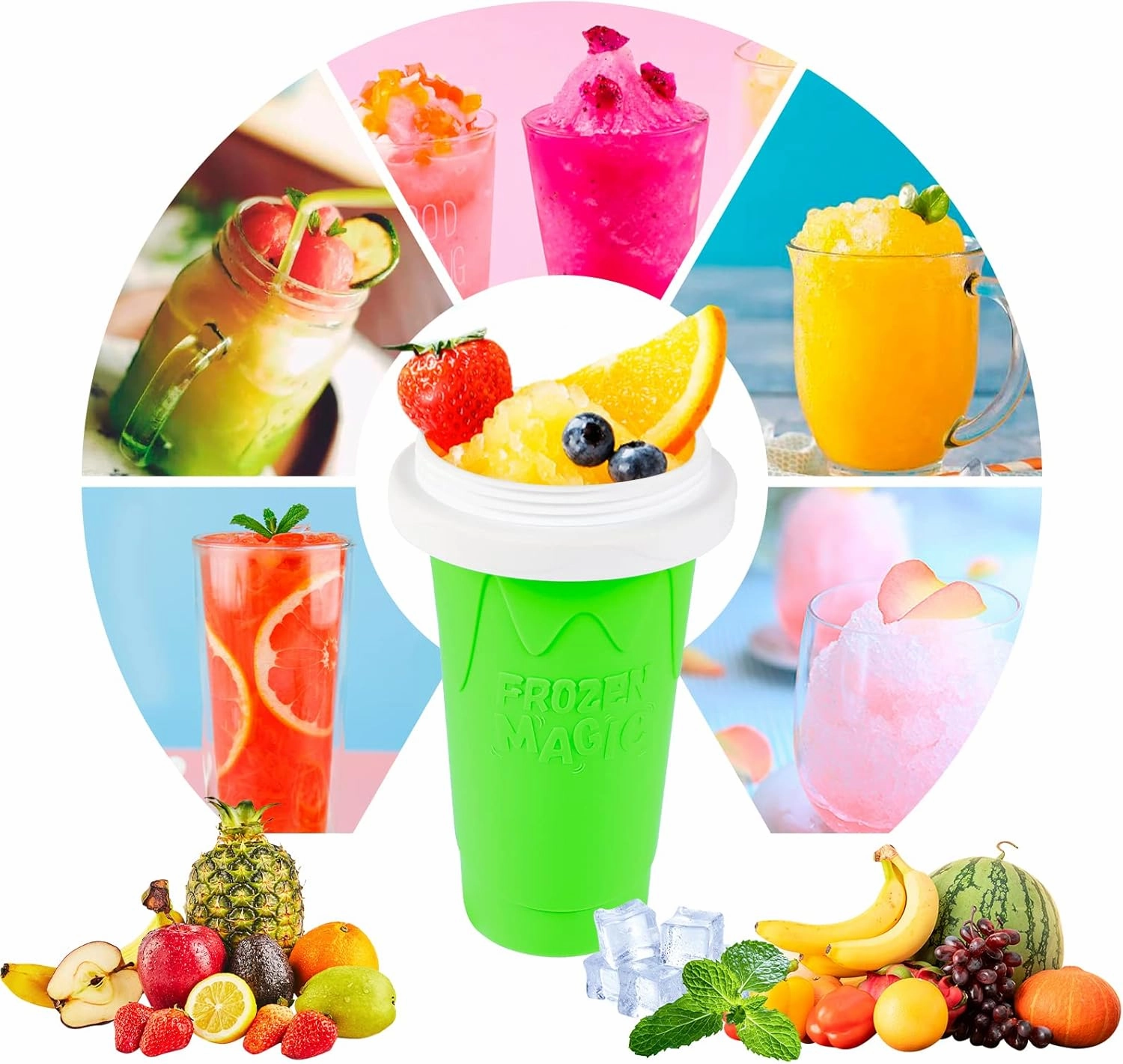 Slushy Maker Cup - TIK TOK Quick Frozen Magic Squeeze Cup For Chocolate MilkShake, Sorbet, Smoothies, Slushies & More, 2 in 1 Straw & Spoon, With Gorgeous Luxury Box, Perfect for Kids,Friends & Family