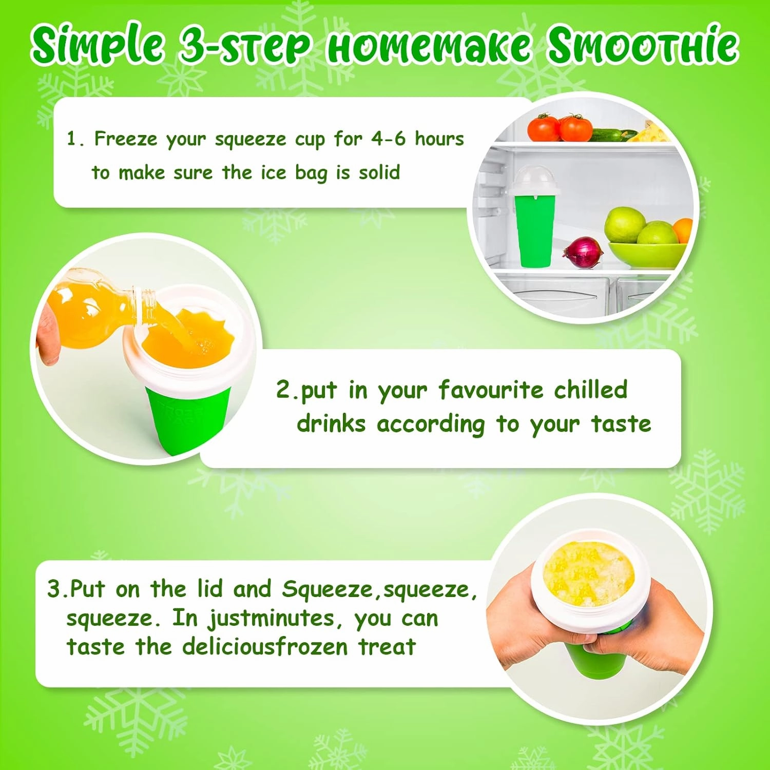 Slushy Maker Cup - TIK TOK Quick Frozen Magic Squeeze Cup For Chocolate MilkShake, Sorbet, Smoothies, Slushies & More, 2 in 1 Straw & Spoon, With Gorgeous Luxury Box, Perfect for Kids,Friends & Family