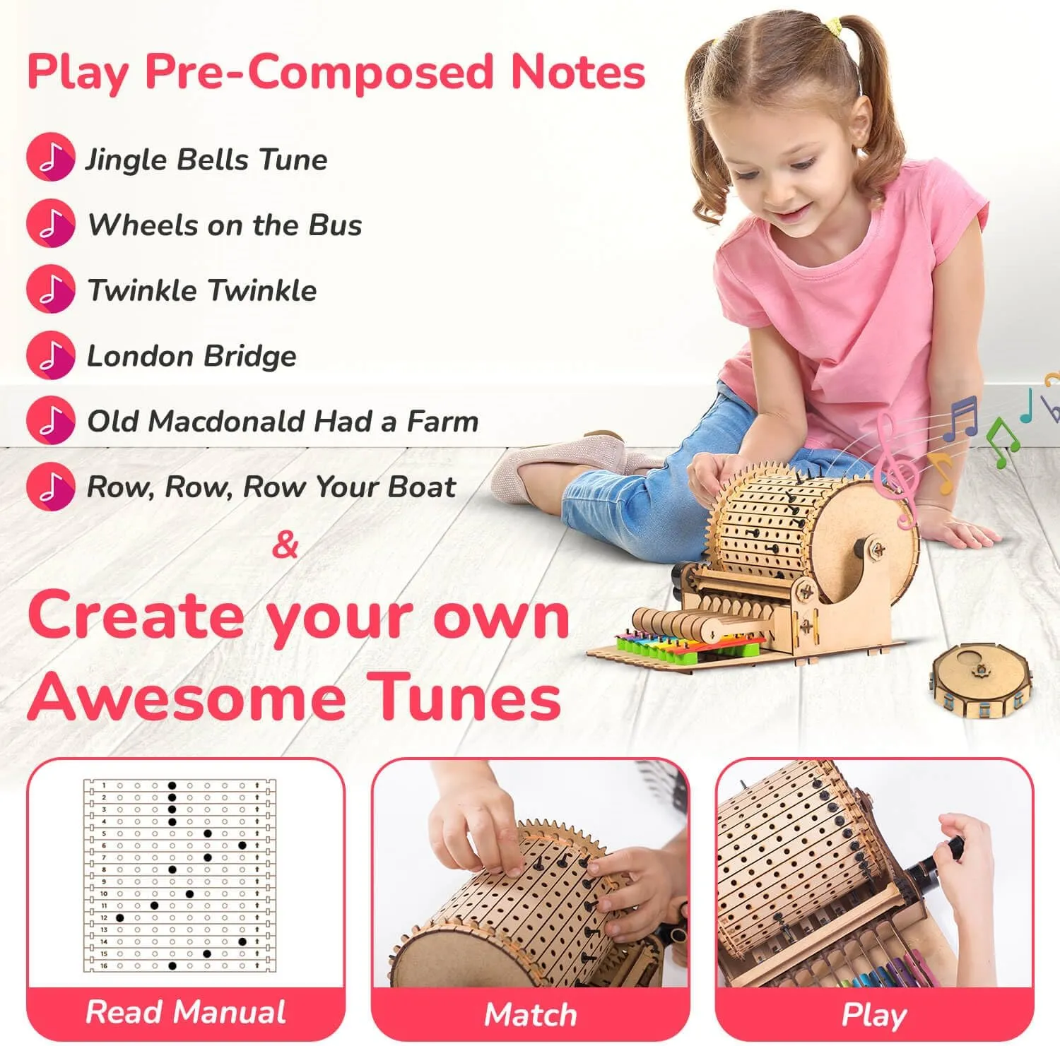 Smartivity Music Machine; Mechanical Action, Science, Engineering STEM and STEAM Building Kit for Kids Ages 8 and Up