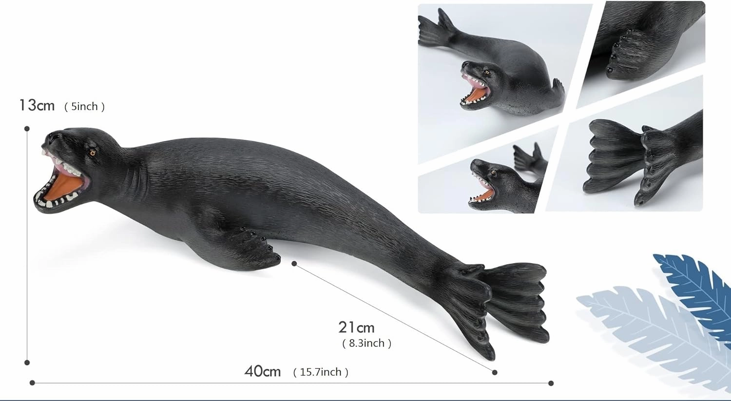 SmilerSmile Larg Gray Animal Squeeze Toy, 1 pc 15Inch Soft Filled Rubber Sea Educational Toys (Seals)