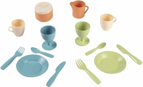 Smoby - Little Green - Dinette - 14 Accessories - Bio-Based Plastic - from 18 Months - Made in France - 140606 Multi-Coloured