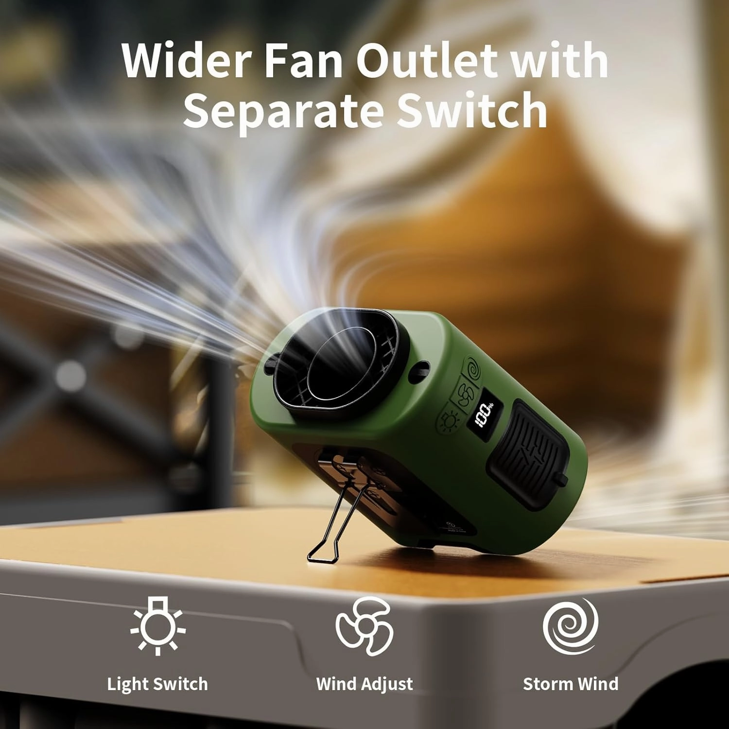 Socool 14500mAh Portable Waist Fan Clip on Belt 360 Rotation Wearable Rechargeable Personal Shirt Fan, 67H Cooling 5-Speed Battery Operated Fans with Light, Neck Fan Hanging for Outdoor Camping Travel