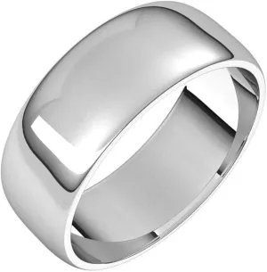 Solid Palladium 7mm Wedding Band Ring Classic Plain Traditional - Size 8.5