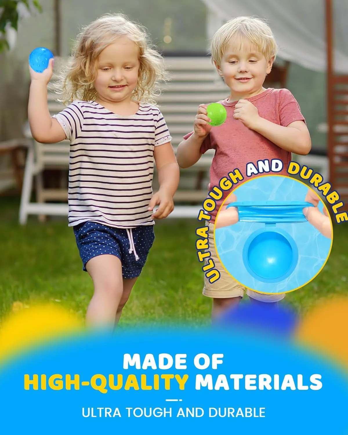 SOPPYCID Reusable Water balloons, Summer Toy Water Toy for Boys and Girls, Pool Beach Toys for Kids ages 3-12, Outdoor Activities Water Toys Self Sealing Water Splash Ball for Fun (6Pack)