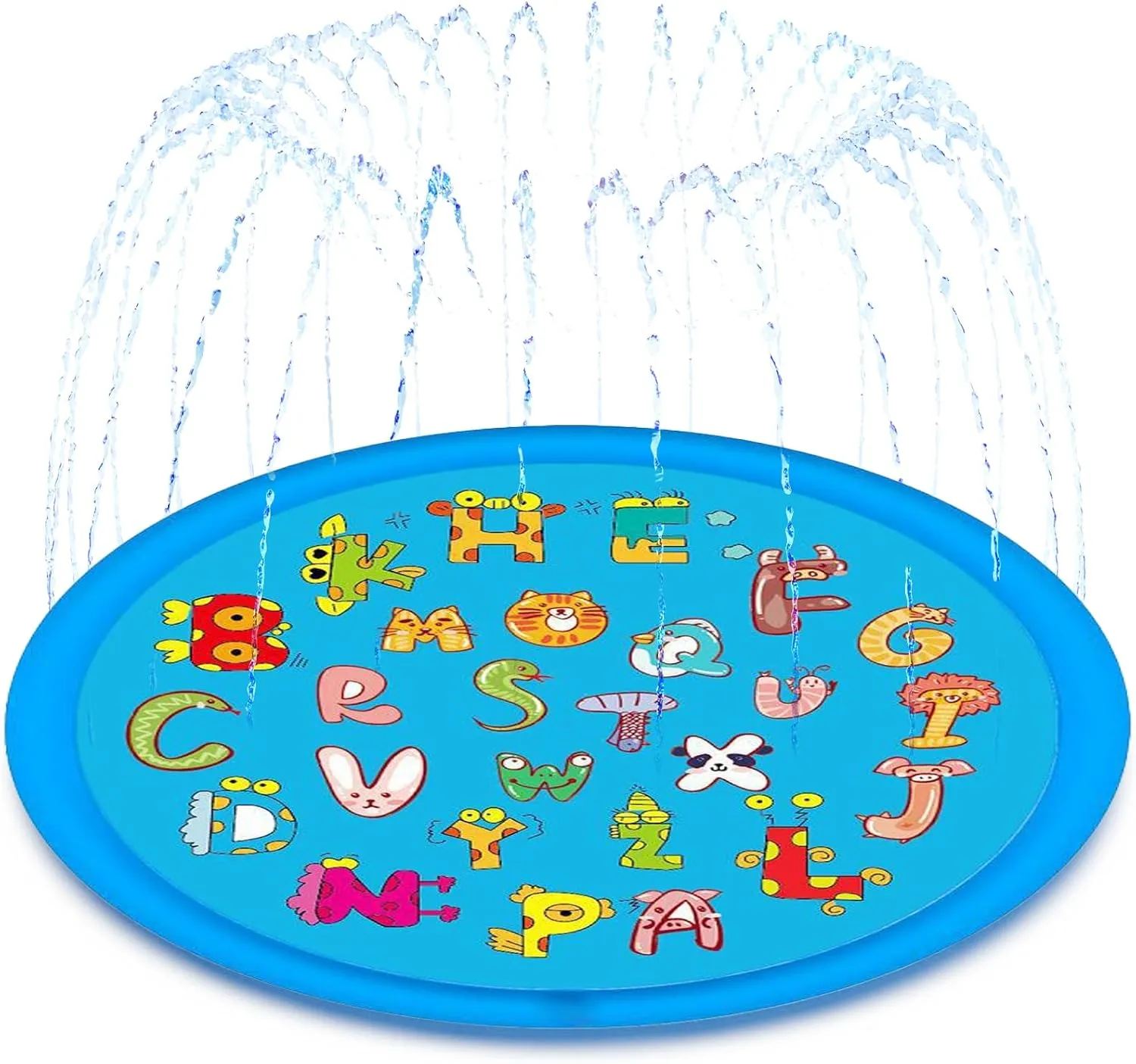 Splash Pads for Toddlers 1-3, 67'' Summer Outside Water Toys for Kids, Outdoor Sprinkler for Boys Girls 3-12, Splash Play Mat, 0.55mm Thickened Dog Pool (Letter)