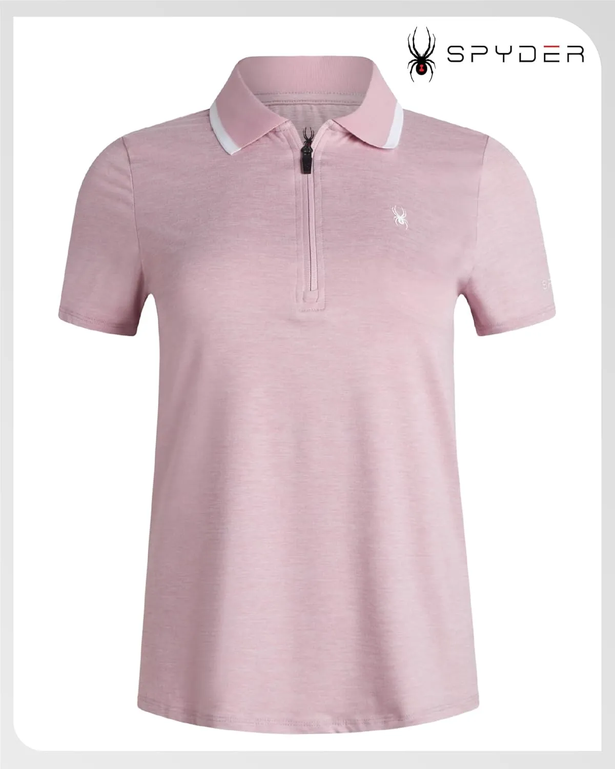 Spyder Womens Golf Shirt - Quarter Zip Golf Polo Tennis Top, UPF 30  Sun Protect Moisture Wicking Polo Shirts for Women