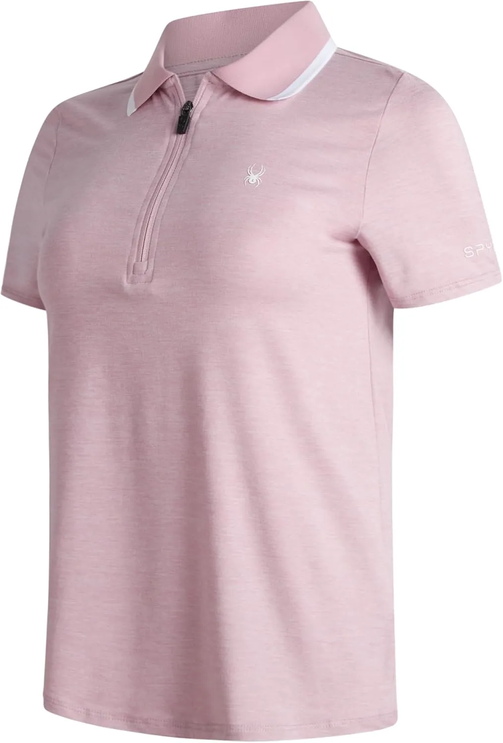 Spyder Womens Golf Shirt - Quarter Zip Golf Polo Tennis Top, UPF 30  Sun Protect Moisture Wicking Polo Shirts for Women