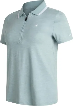 Spyder Womens Golf Shirt - Quarter Zip Golf Polo Tennis Top, UPF 30  Sun Protect Moisture Wicking Polo Shirts for Women