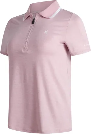 Spyder Womens Golf Shirt - Quarter Zip Golf Polo Tennis Top, UPF 30  Sun Protect Moisture Wicking Polo Shirts for Women