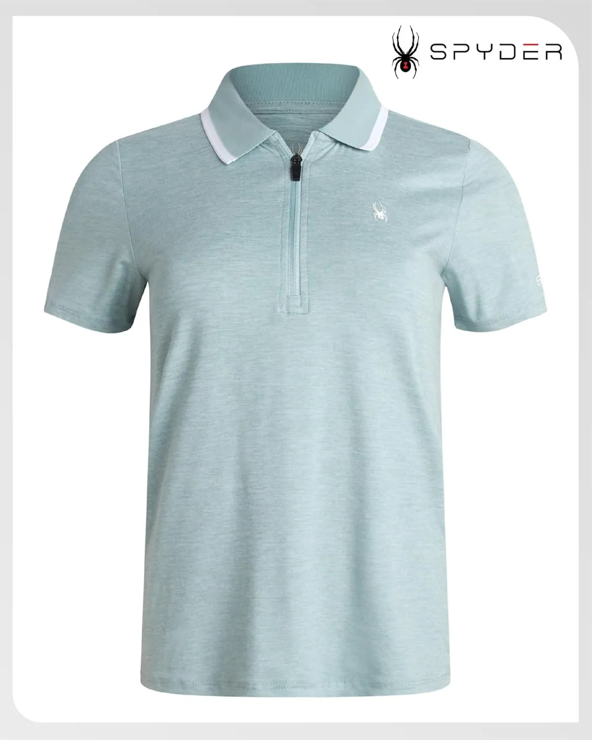 Spyder Womens Golf Shirt - Quarter Zip Golf Polo Tennis Top, UPF 30  Sun Protect Moisture Wicking Polo Shirts for Women