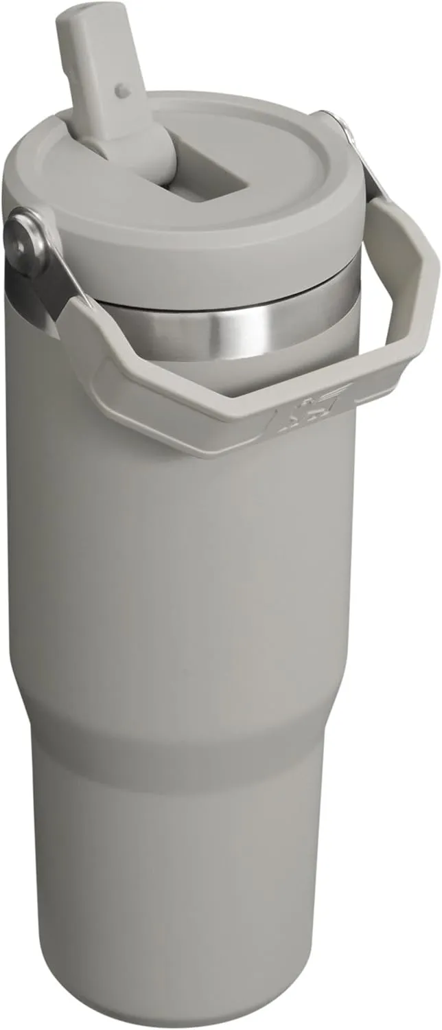 Stanley IceFlow Stainless Steel Tumbler - Vacuum Insulated Water Bottle for Home, Office or Car Reusable Cup with Straw Leak Resistant Flip Cold for 12 Hours or Iced for 2 Days, Ash, 30OZ