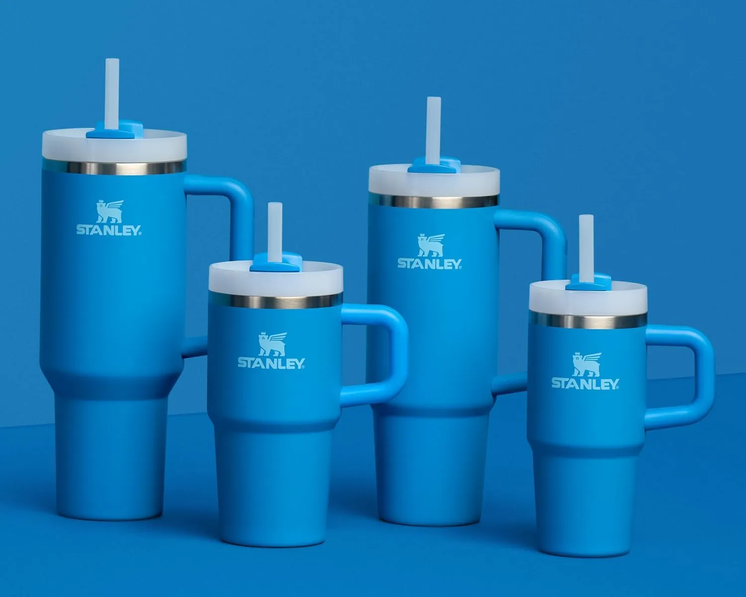 Stanley Quencher H2.0 Tumbler with Handle and Straw 30 oz | Flowstate 3-Position Lid | Cup Holder Compatible for Travel | Insulated Stainless Steel Cup | BPA-Free | Azure