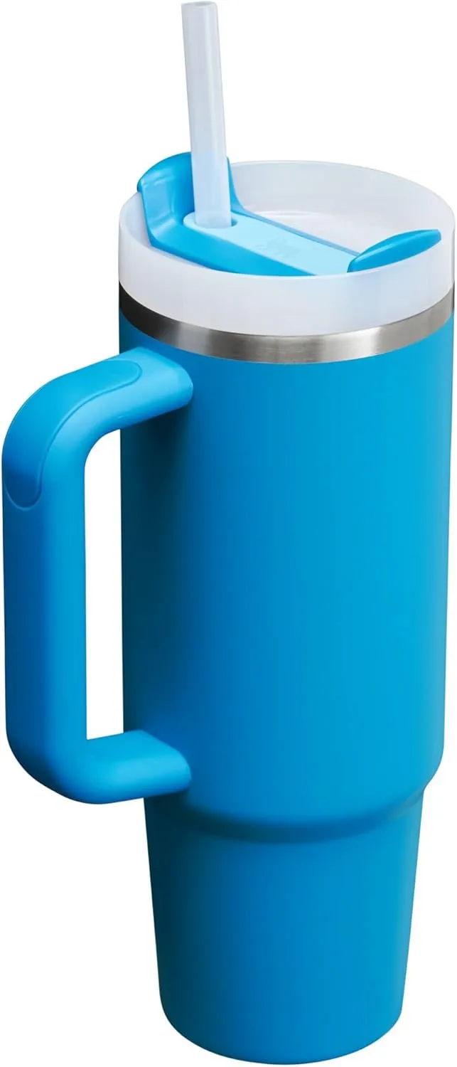 Stanley Quencher H2.0 Tumbler with Handle and Straw 30 oz | Flowstate 3-Position Lid | Cup Holder Compatible for Travel | Insulated Stainless Steel Cup | BPA-Free | Azure