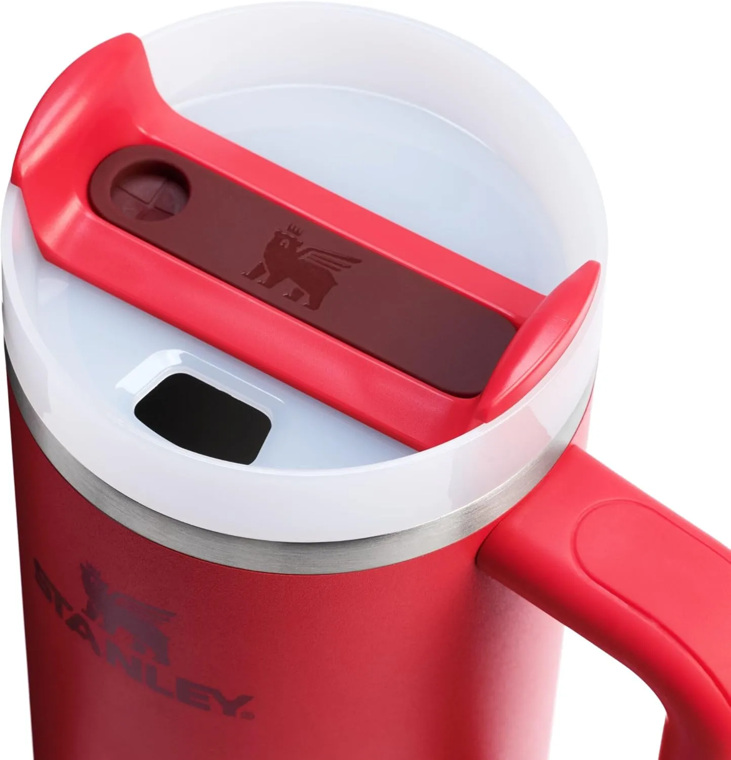 Stanley Quencher H2.0 Tumbler with Handle and Straw 30 oz | Flowstate 3-Position Lid | Cup Holder Compatible for Travel | Insulated Stainless Steel Cup | BPA-Free | Chili Red