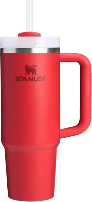 Stanley Quencher H2.0 Tumbler with Handle and Straw 30 oz | Flowstate 3-Position Lid | Cup Holder Compatible for Travel | Insulated Stainless Steel Cup | BPA-Free | Chili Red