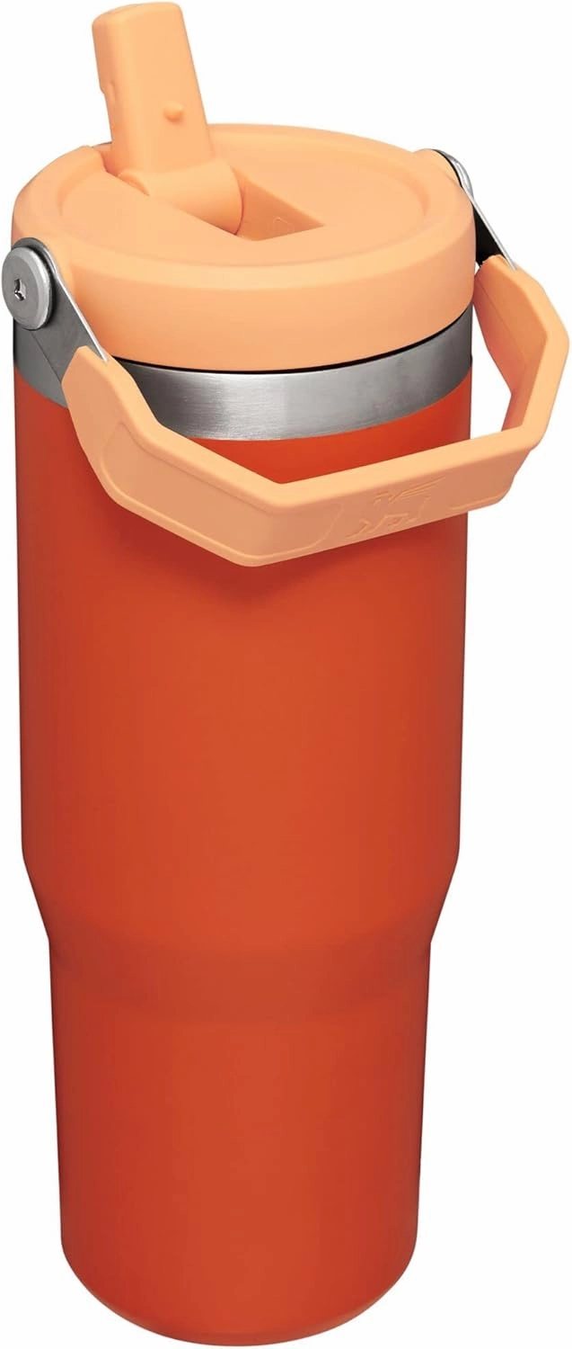 Stanley IceFlow Stainless Steel Tumbler with Straw - Vacuum Insulated Water Bottle for Home, Office or Car Reusable Cup with Straw Leak Resistant Flip Cold for 12 Hours or Iced for 2 Days (Tigerlily)