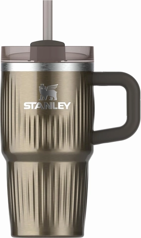 Stanley Quencher H2.0 Tumbler with Handle and Straw 20 oz | Flowstate 3-Position Lid | Cup Holder Compatible for Travel | Insulated Stainless Steel Cup | BPA-Free | Fluted Gunmetal Shine