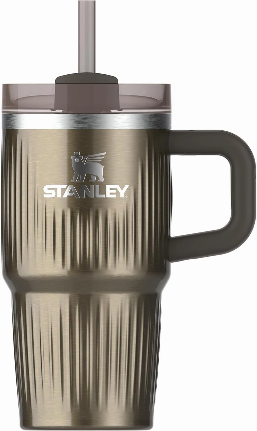 Stanley Quencher H2.0 Tumbler with Handle and Straw 20 oz | Flowstate 3-Position Lid | Cup Holder Compatible for Travel | Insulated Stainless Steel Cup | BPA-Free | Fluted Gunmetal Shine