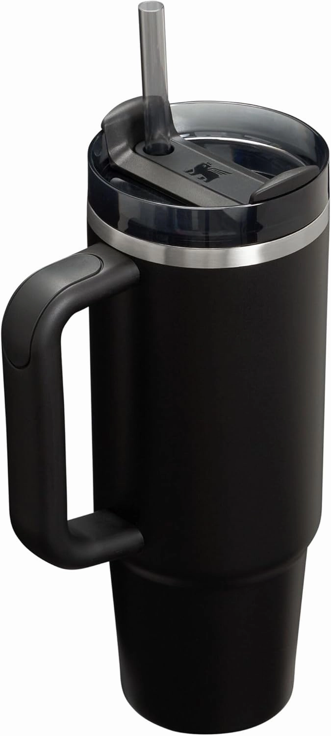 Stanley Quencher H2.0 Tumbler with Handle and Straw 30 oz | Flowstate 3-Position Lid | Cup Holder Compatible for Travel | Insulated Stainless Steel Cup | BPA-Free | Black 2.0