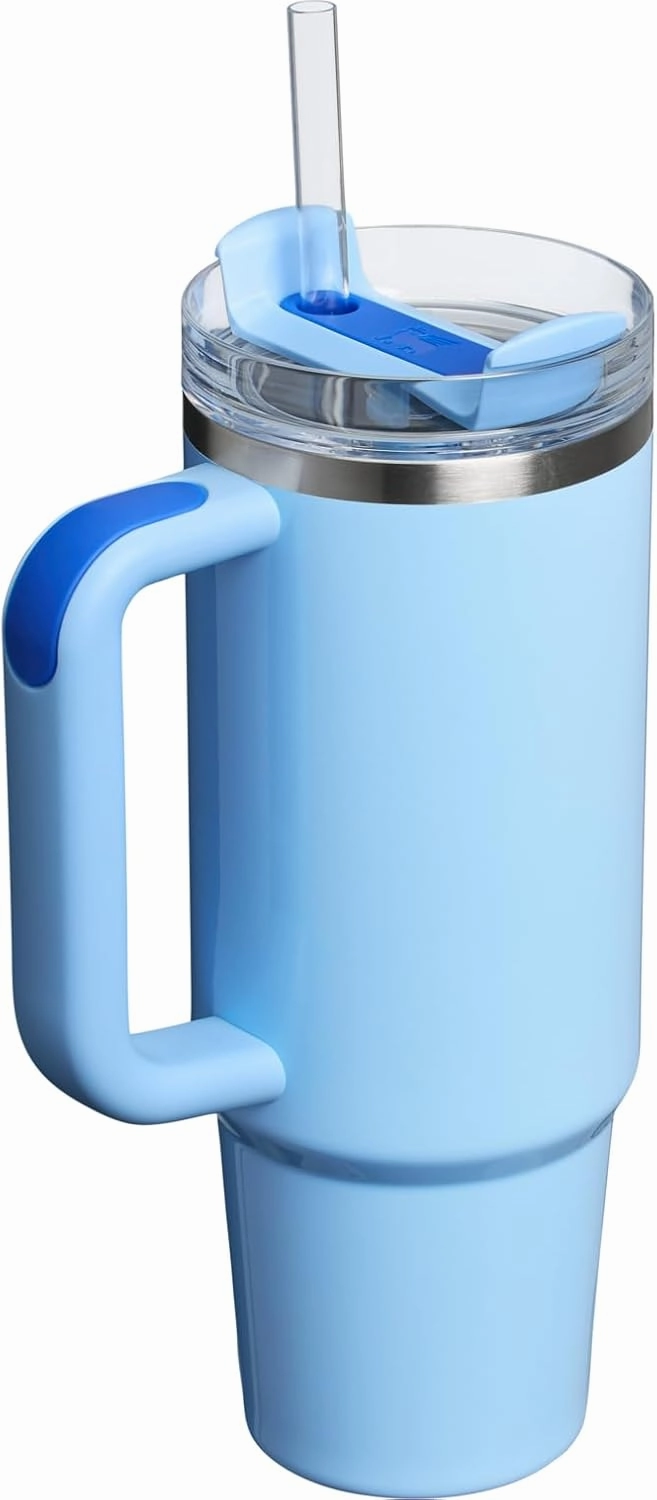 Stanley Quencher H2.0 Tumbler with Handle and Straw 30 oz | Flowstate 3-Position Lid | Cup Holder Compatible for Travel | Insulated Stainless Steel Cup | BPA-Free | Cornflower Gloss