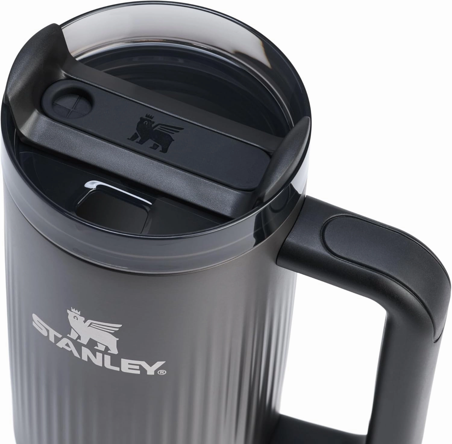 Stanley Quencher H2.0 Tumbler with Handle and Straw 30 oz | Flowstate 3-Position Lid | Cup Holder Compatible for Travel | Insulated Stainless Steel Cup | BPA-Free | Fluted Black