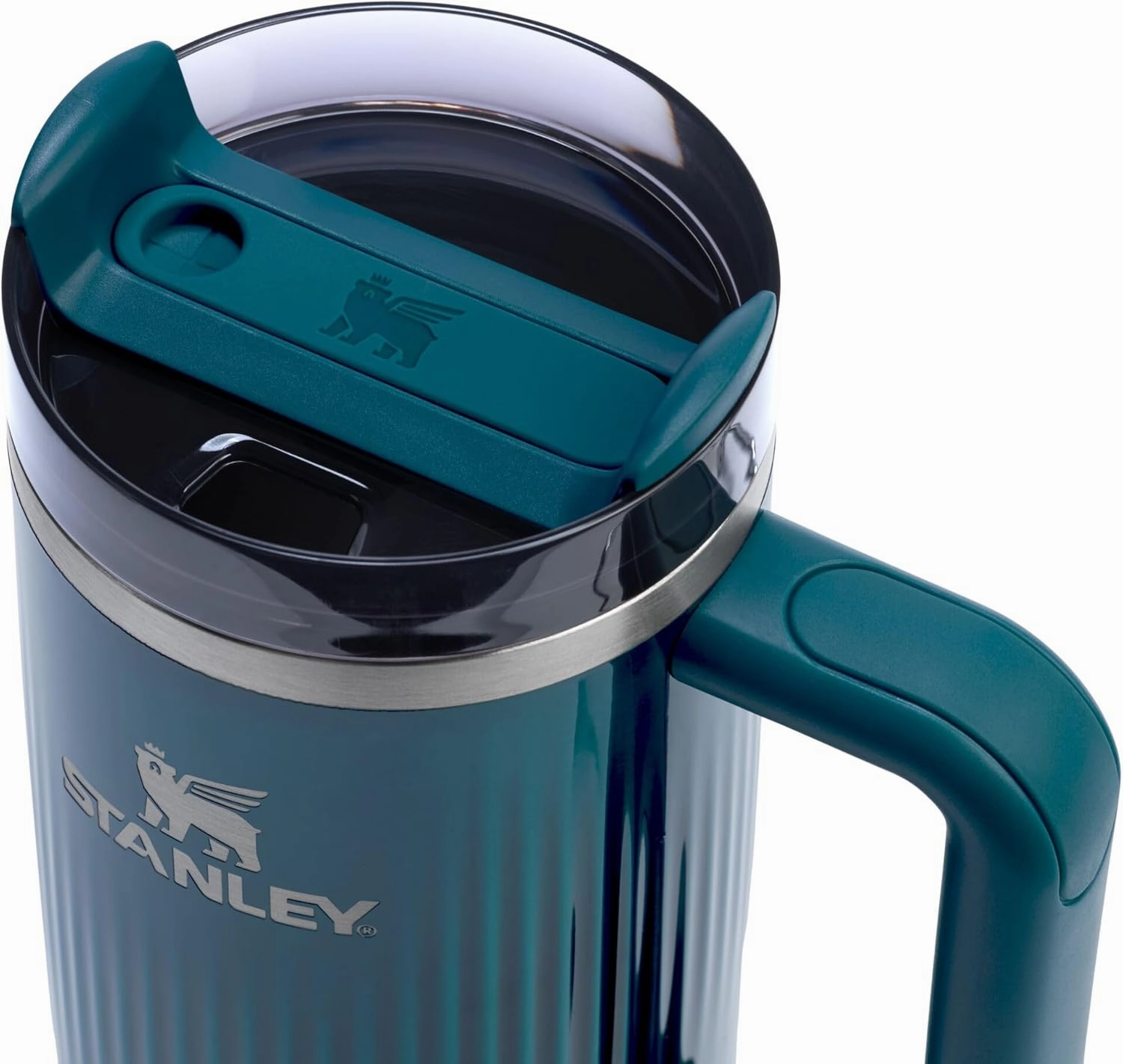 Stanley Quencher H2.0 Tumbler with Handle and Straw 30 oz | Flowstate 3-Position Lid | Cup Holder Compatible for Travel | Insulated Stainless Steel Cup | BPA-Free | Fluted Marina Shine