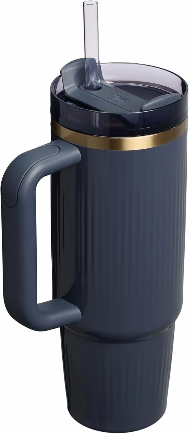 Stanley Quencher H2.0 Tumbler with Handle and Straw 30 oz | Flowstate 3-Position Lid | Cup Holder Compatible for Travel | Insulated Stainless Steel Cup | BPA-Free | Fluted Twilight