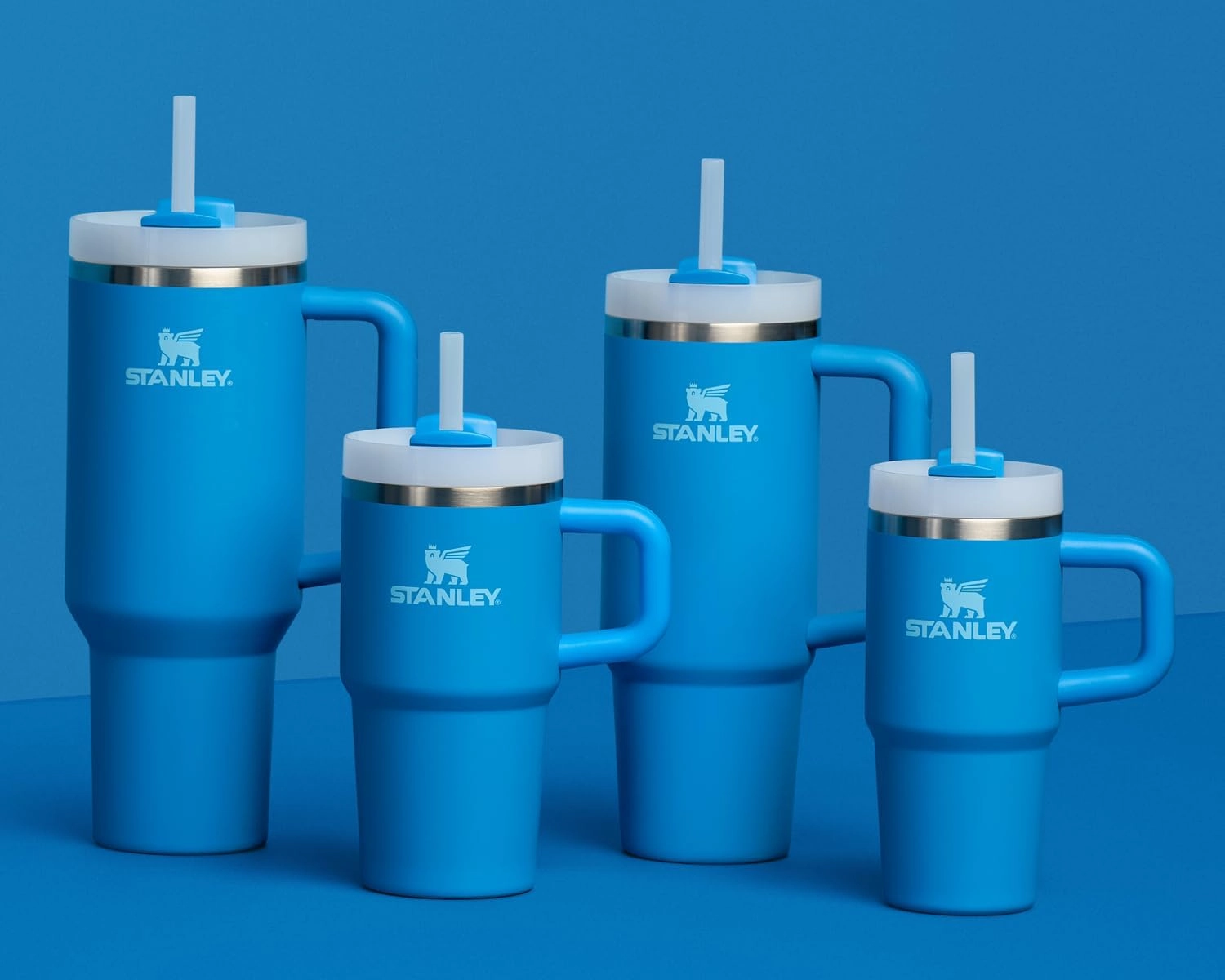 Stanley Quencher H2.0 Tumbler with Handle and Straw 40 oz | Flowstate 3-Position Lid | Cup Holder Compatible for Travel | Insulated Stainless Steel Cup | BPA-Free | Azure
