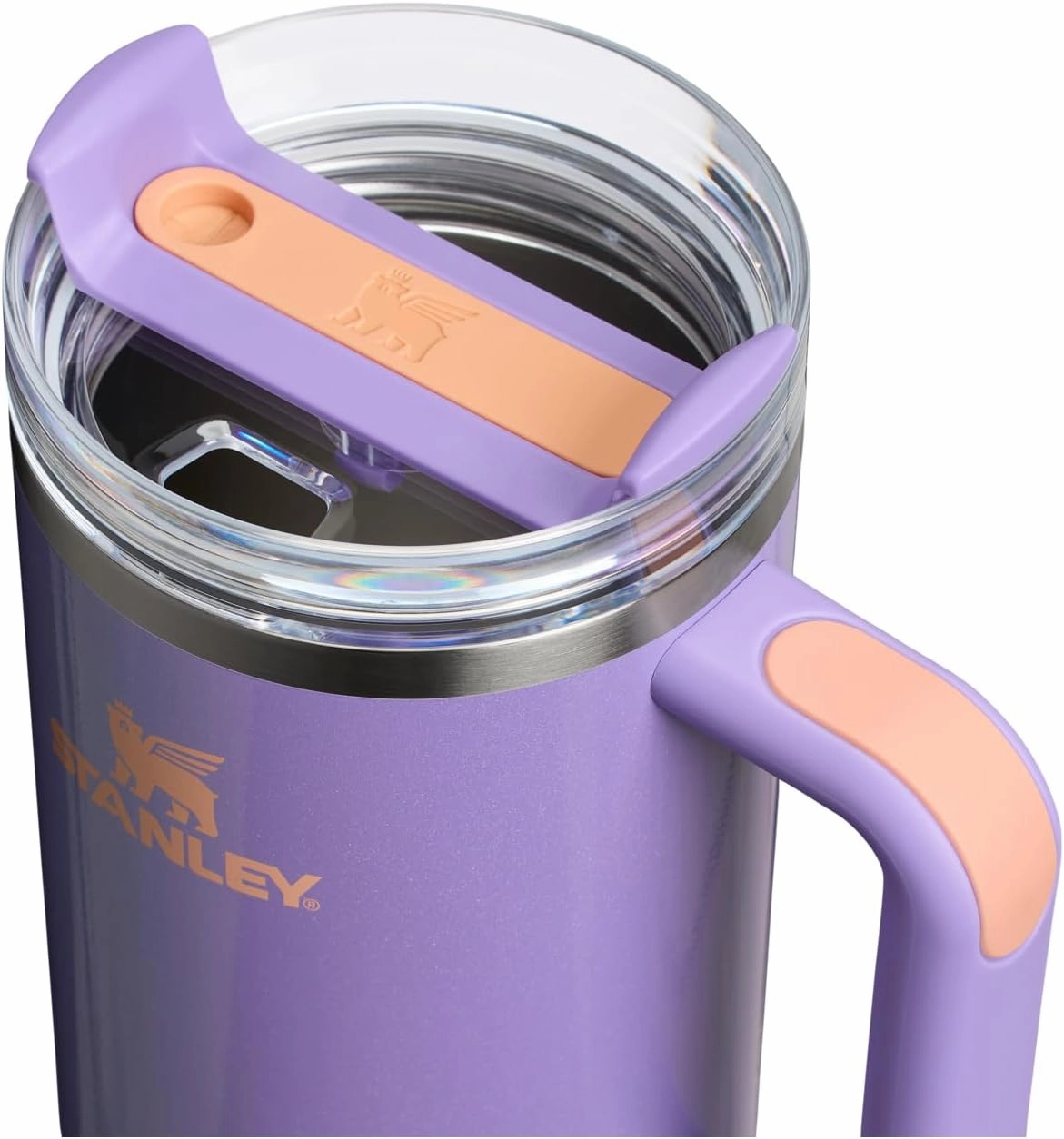 Stanley Quencher H2.0 Tumbler with Handle and Straw 40 oz | Flowstate 3-Position Lid | Cup Holder Compatible for Travel | Insulated Stainless Steel Cup | BPA-Free | Periwinkle Shimmer