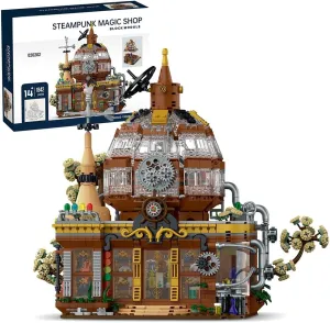 Steampunk Magic Shop Building Blocks Set with LED,Steampunk World Architecture Model Construction Building Toy Kit for Adults and Teen (1842 Pcs)