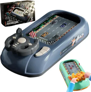 Steer Joy Driving Simulator for Kids, Car Racing Adventure Toy with Steering Wheel, Steering Wheel Toy with Music and Vehicle Sound Effects, Driving Games for Boys Girls Ages 3 and Above (Grey)