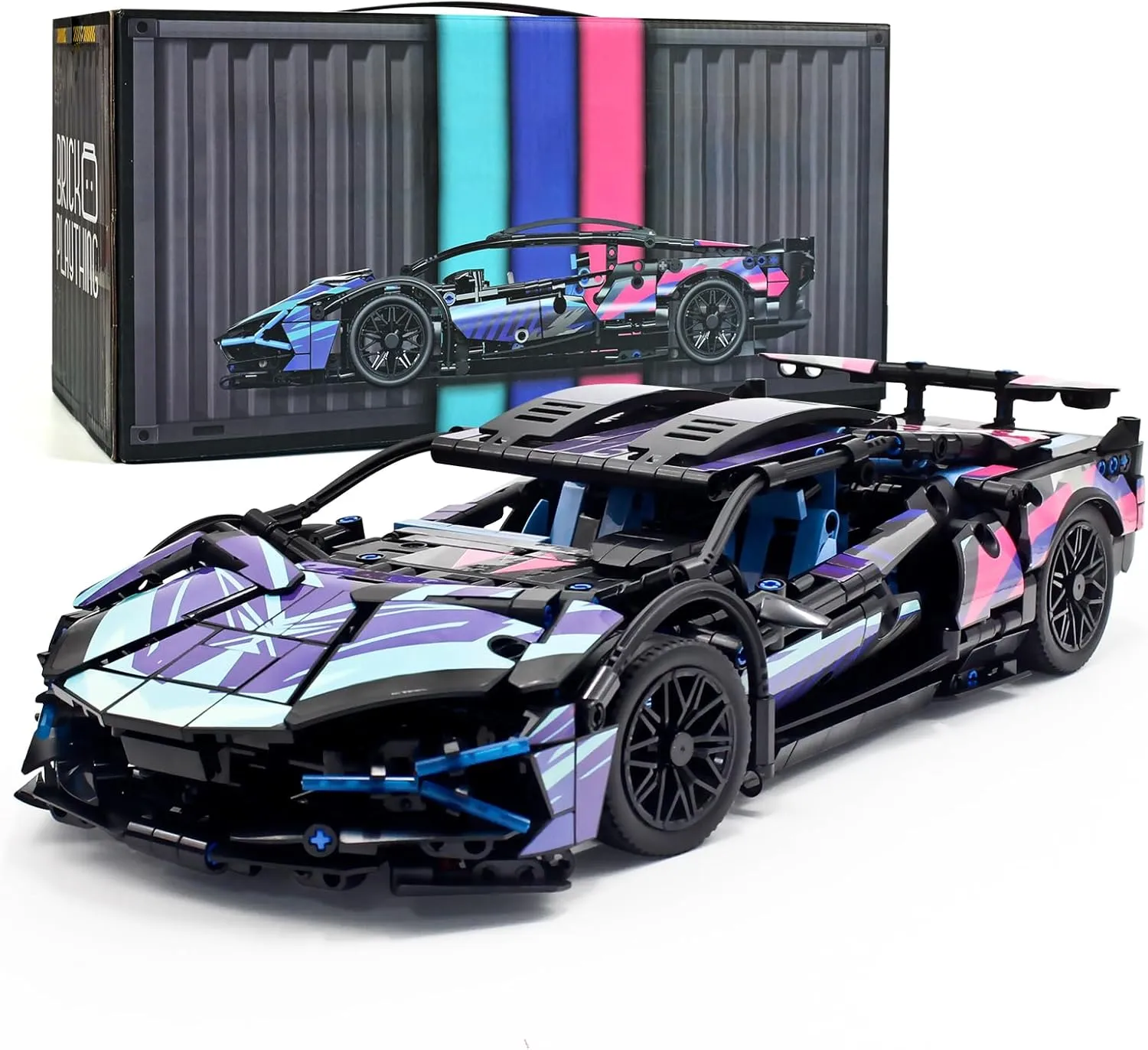 STEM Building Car, 1:14 Building Blocks and Construction Toy, Collectible Super Technical Lambo Cars, Gifts for 8-16 Year Old Boys and Adults (1314 pcs)