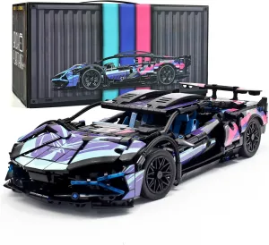 STEM Building Car, 1:14 Building Blocks and Construction Toy, Collectible Super Technical Lambo Cars, Gifts for 8-16 Year Old Boys and Adults (1314 pcs)