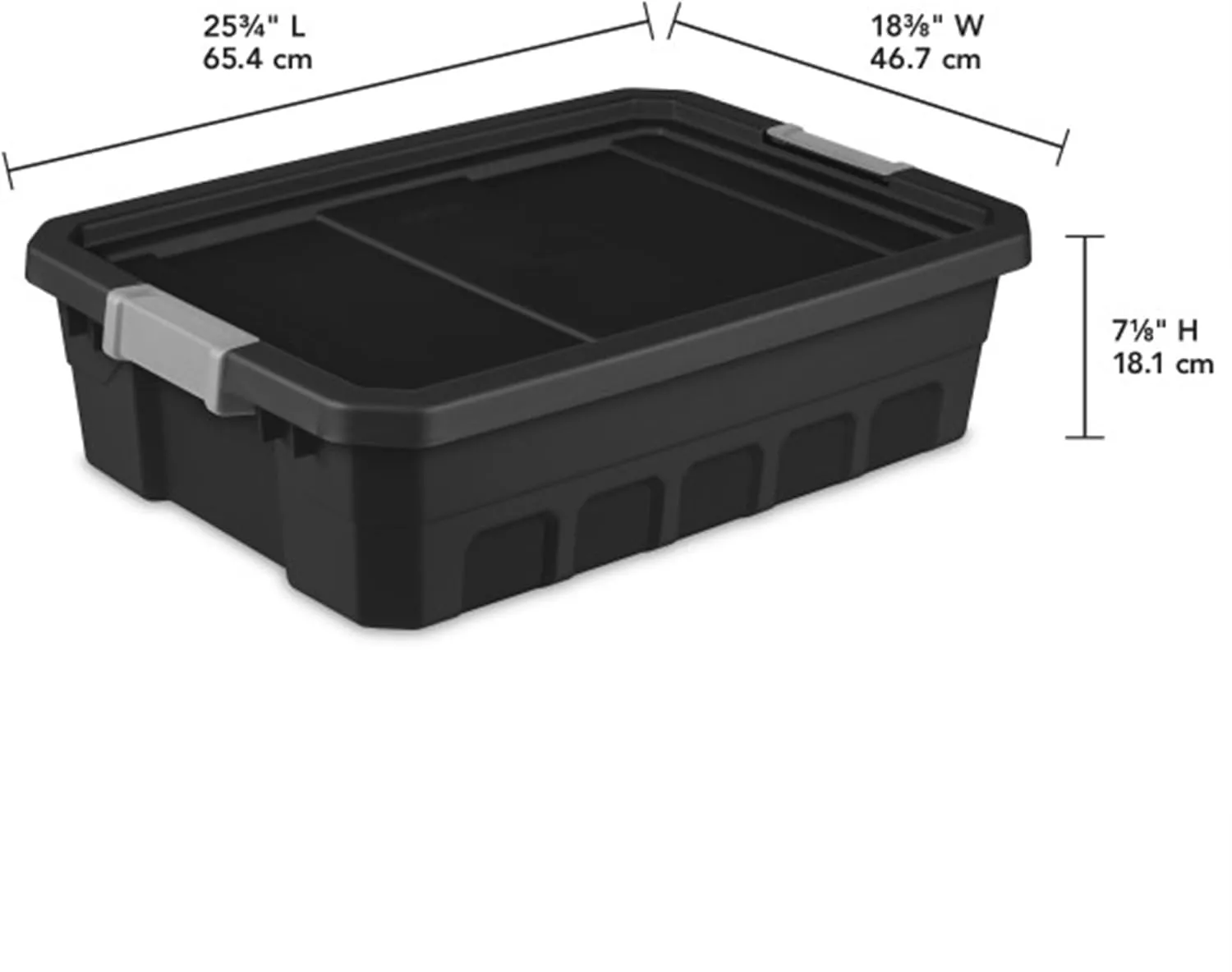 Sterilite 6-Pack Plastic Storage Bins with Lids, Stackable Containers, 10 Gallon, Black