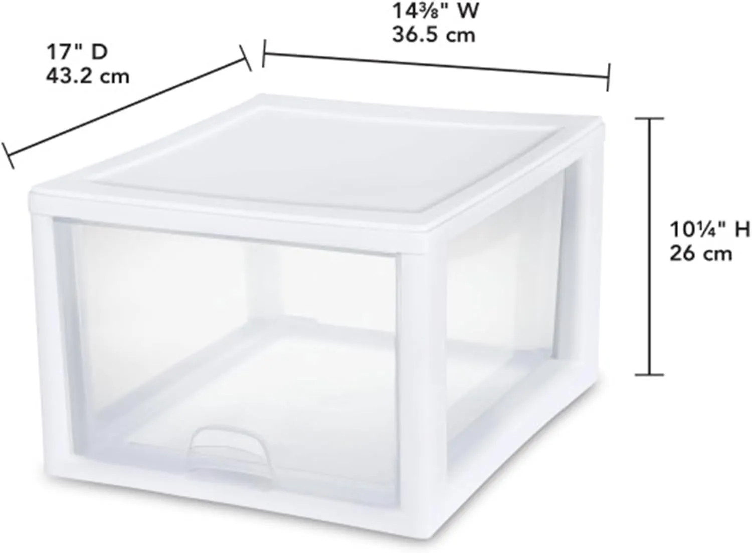 Sterilite 8-Pack 27 Quart Stacking Drawer, Clear Storage Closet Organizer, White Frame - Stackable Modular Plastic Drawers for Clothes, Accessories, Craft Supplies, Shoes or Linens