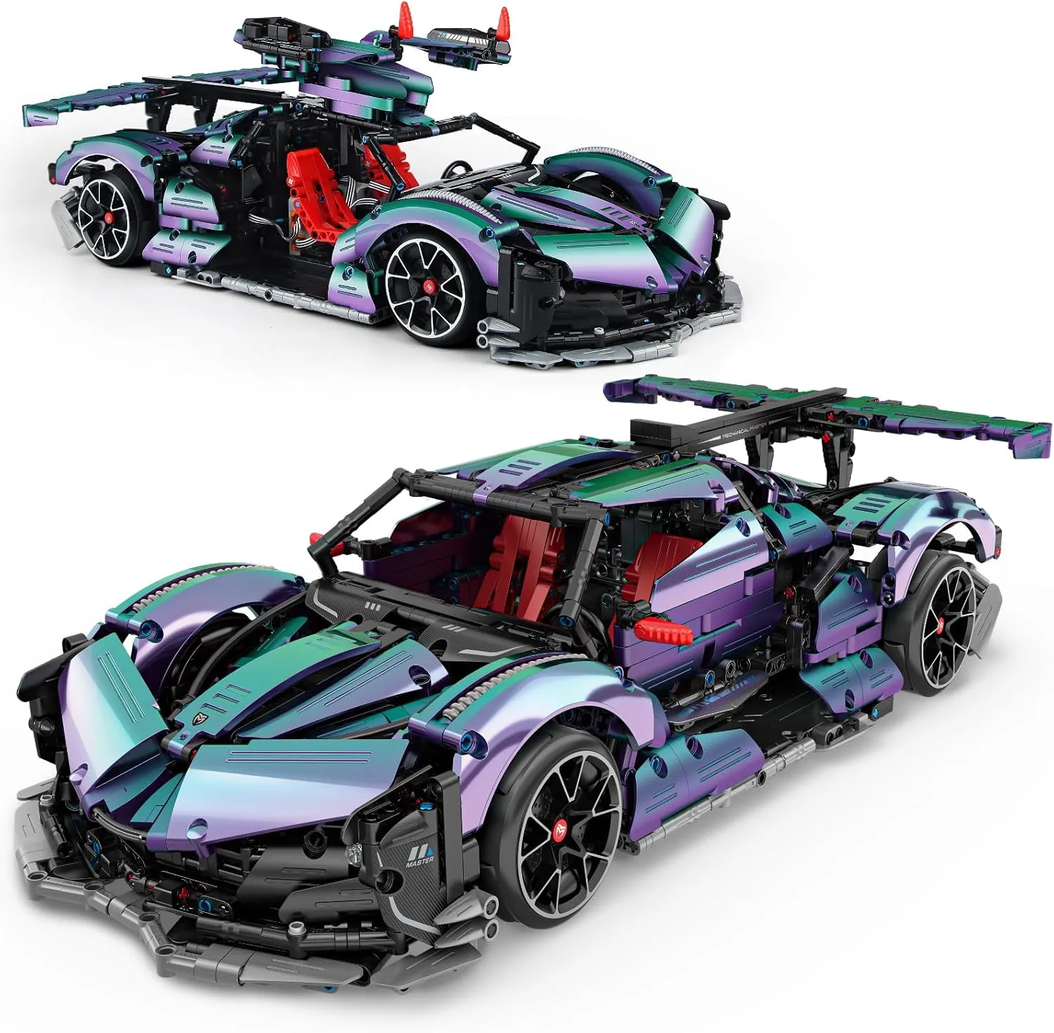 Super Cars Building Kits for Adults 1:10 Scale MOC RC Technique Car Block Remote Control Model Kits for Men Teen Adult Collectible Model Race Engineering Toy Set 2036 PCS