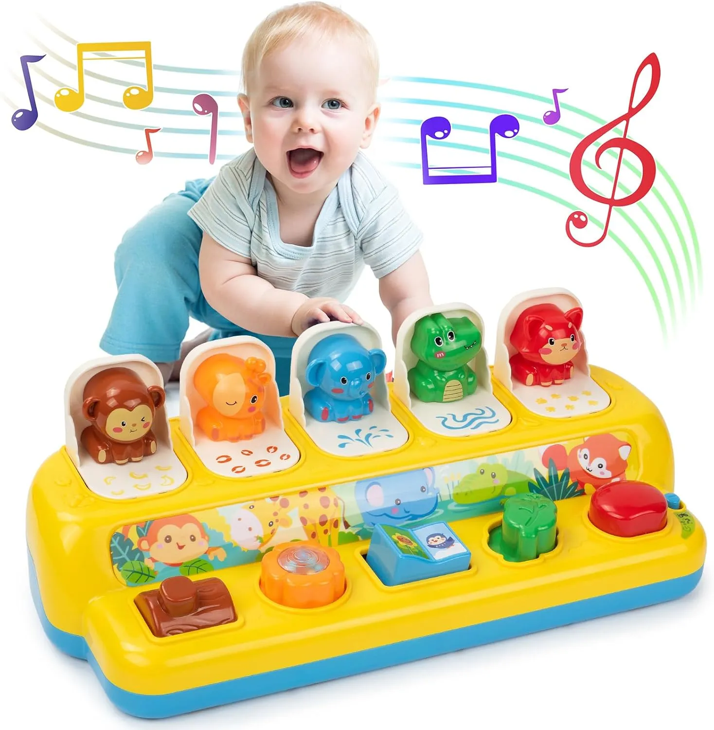 SUPERHIGH Pop Up Toys for 1 Year and 9-12-18 Months Baby, Montessori Causal Effect Toys for 1 Year Old Boys and Girls