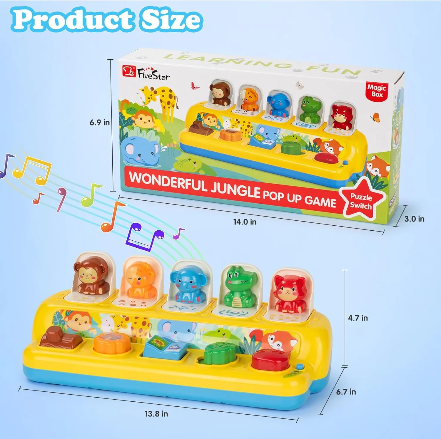 SUPERHIGH Pop Up Toys for 1 Year and 9-12-18 Months Baby, Montessori Causal Effect Toys for 1 Year Old Boys and Girls