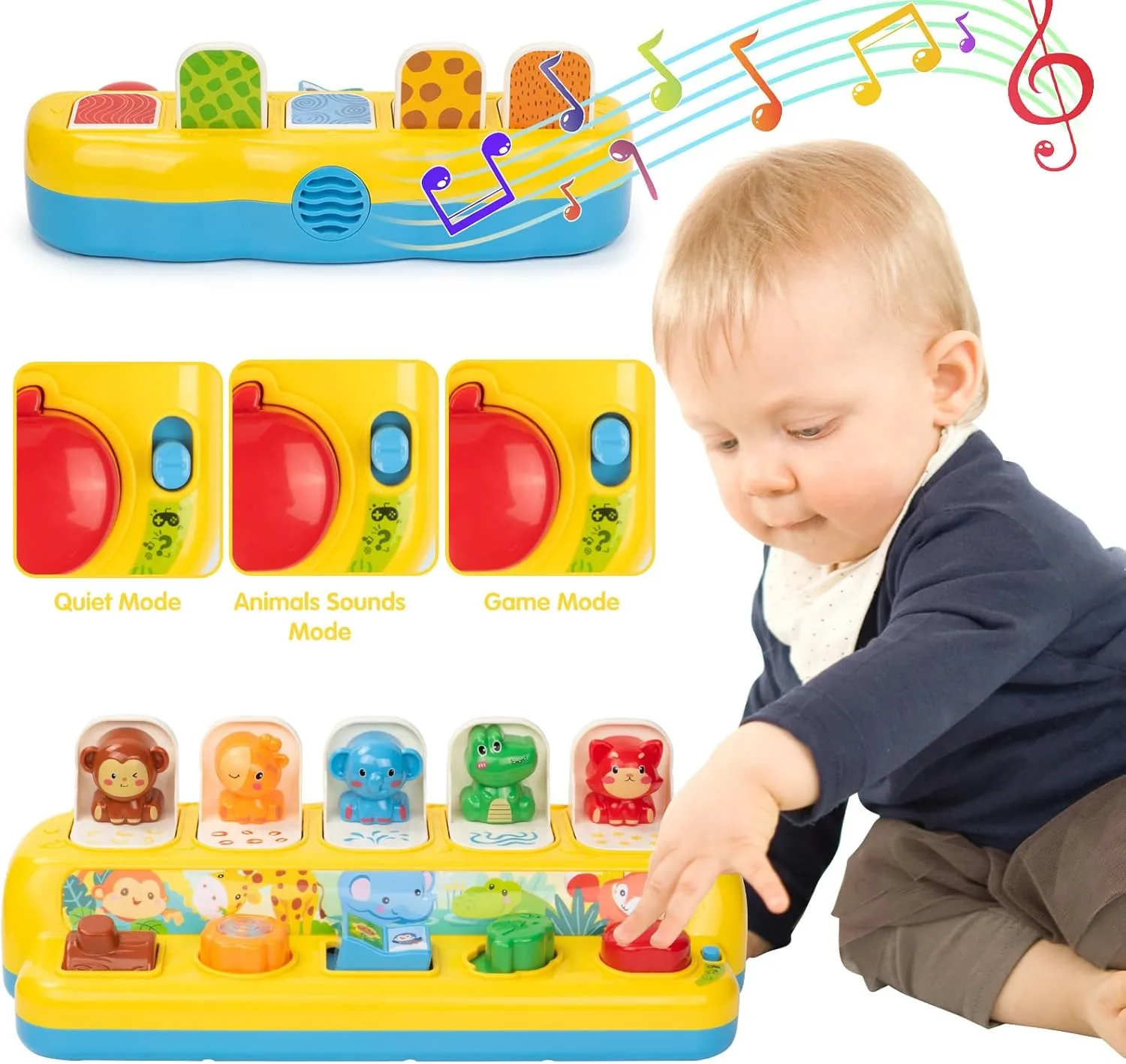 SUPERHIGH Pop Up Toys for 1 Year and 9-12-18 Months Baby, Montessori Causal Effect Toys for 1 Year Old Boys and Girls