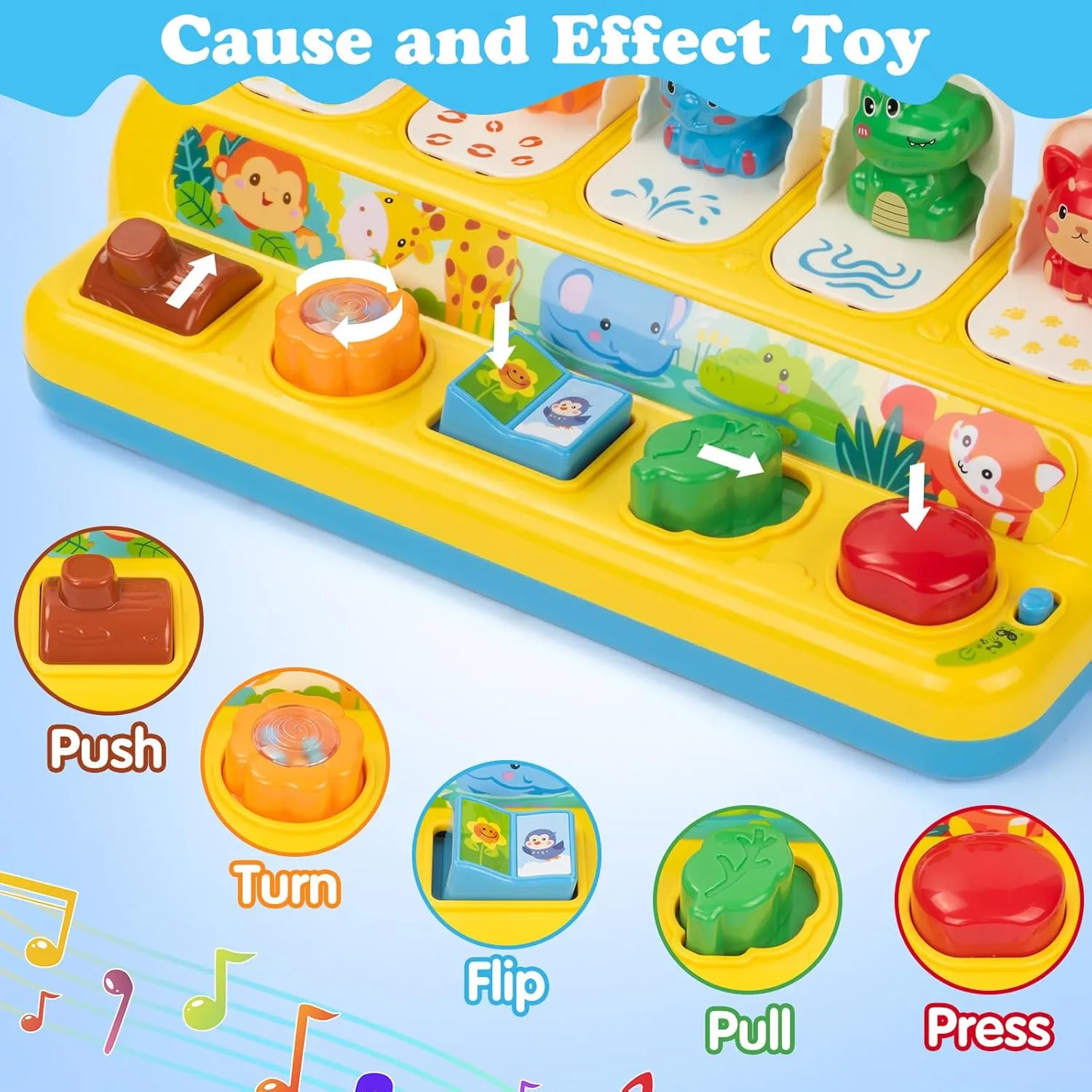 SUPERHIGH Pop Up Toys for 1 Year and 9-12-18 Months Baby, Montessori Causal Effect Toys for 1 Year Old Boys and Girls
