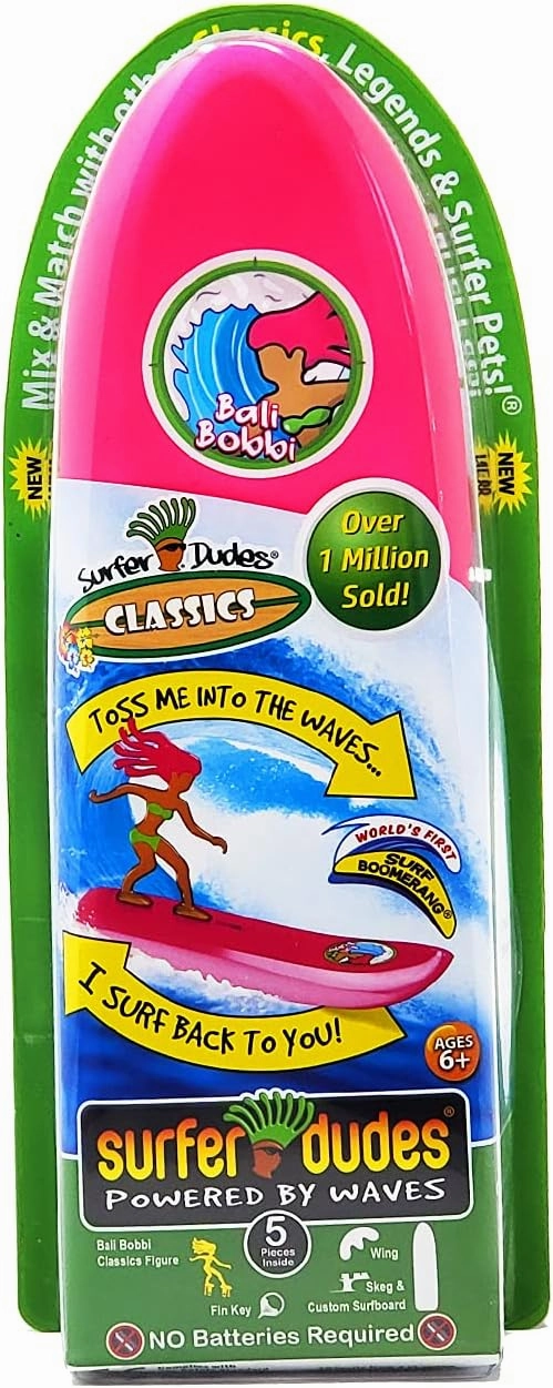 Surfer Dudes Classics Wave Powered Mini-Surfer and Surfboard Toy - Bali Bobbi
