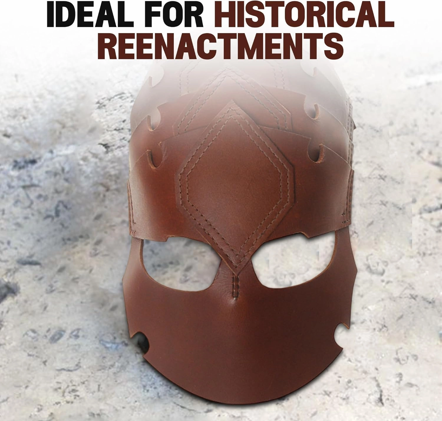 SZCO Top Grain Leather Helmet with Chin Strap | Leather Helmets for LARP and Cosplay – Adjustable, and Lightweight Armor